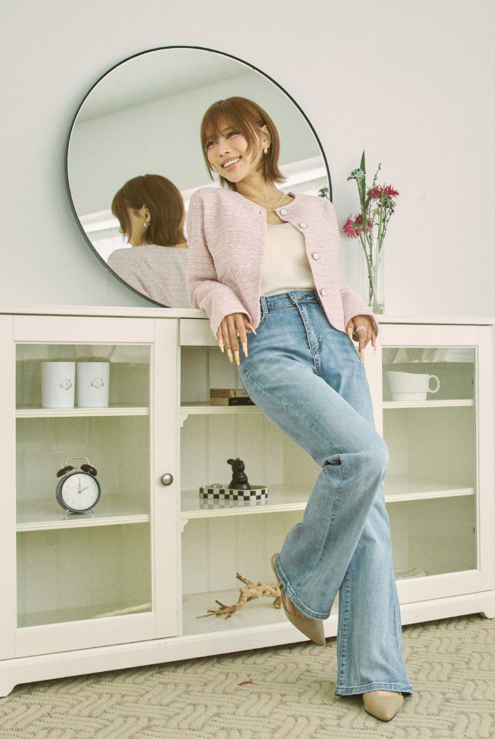 ツイードボタンラウンドネックジャケット | DHOLIC | 詳細画像16