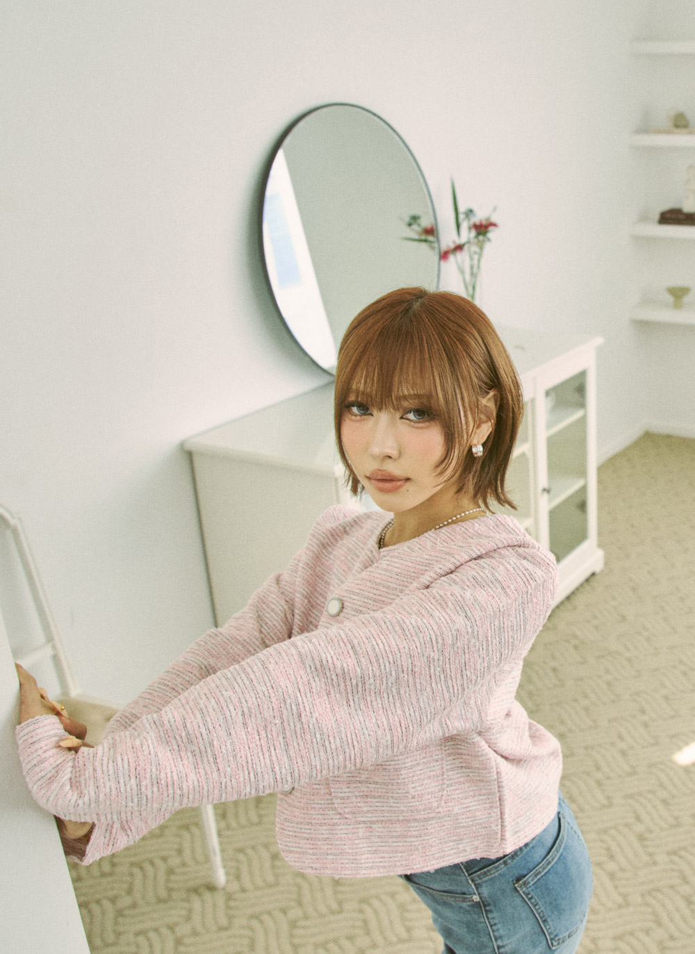 ツイードボタンラウンドネックジャケット | DHOLIC | 詳細画像17