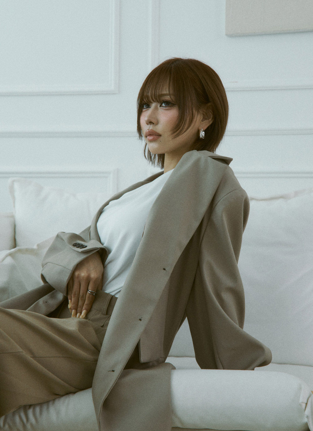 ボタンテーラードカラールーズジャケット | DHOLIC | 詳細画像4