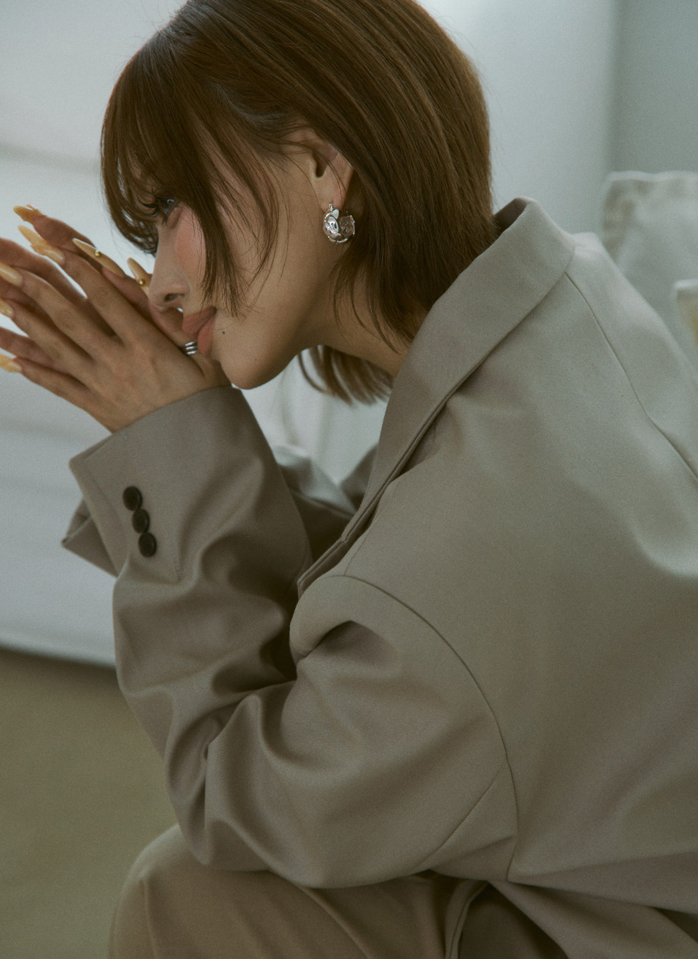 ボタンテーラードカラールーズジャケット | DHOLIC | 詳細画像9