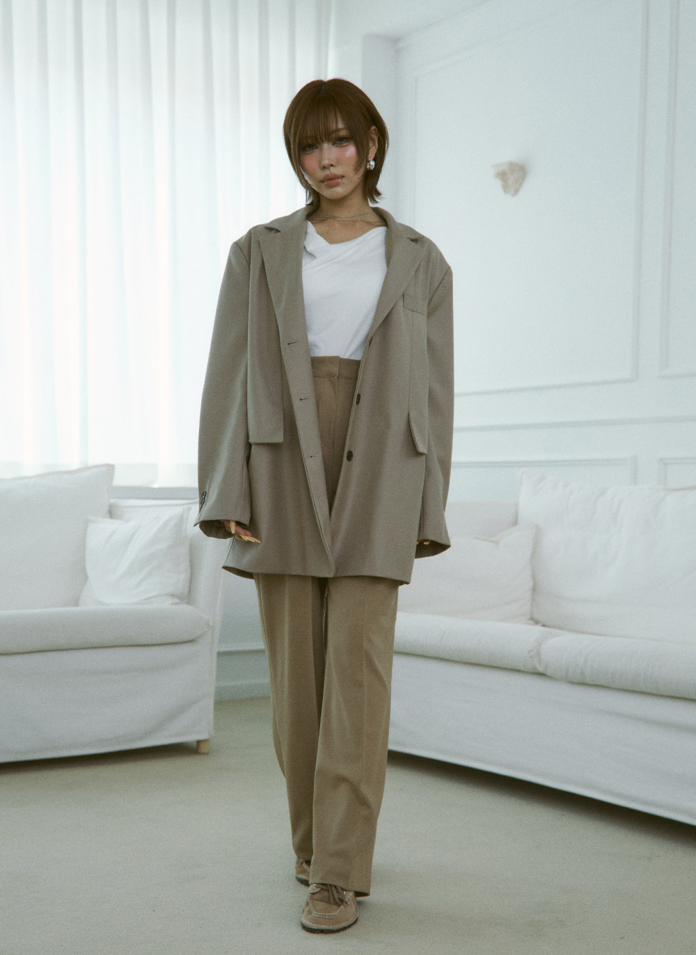 ボタンテーラードカラールーズジャケット | DHOLIC | 詳細画像11