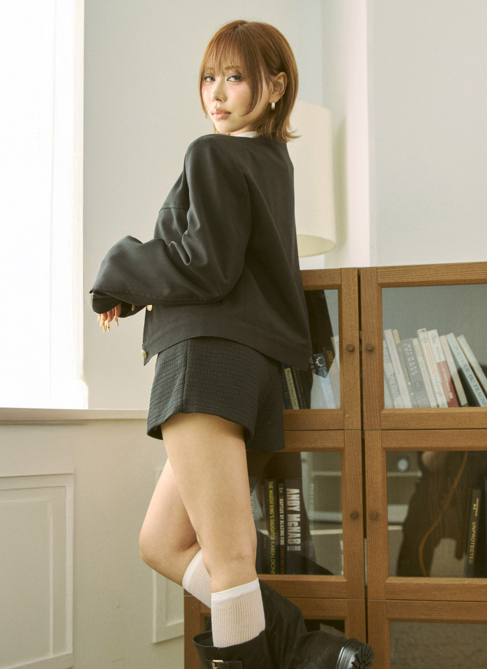 ボタンラウンドネックジャケット | DHOLIC | 詳細画像9