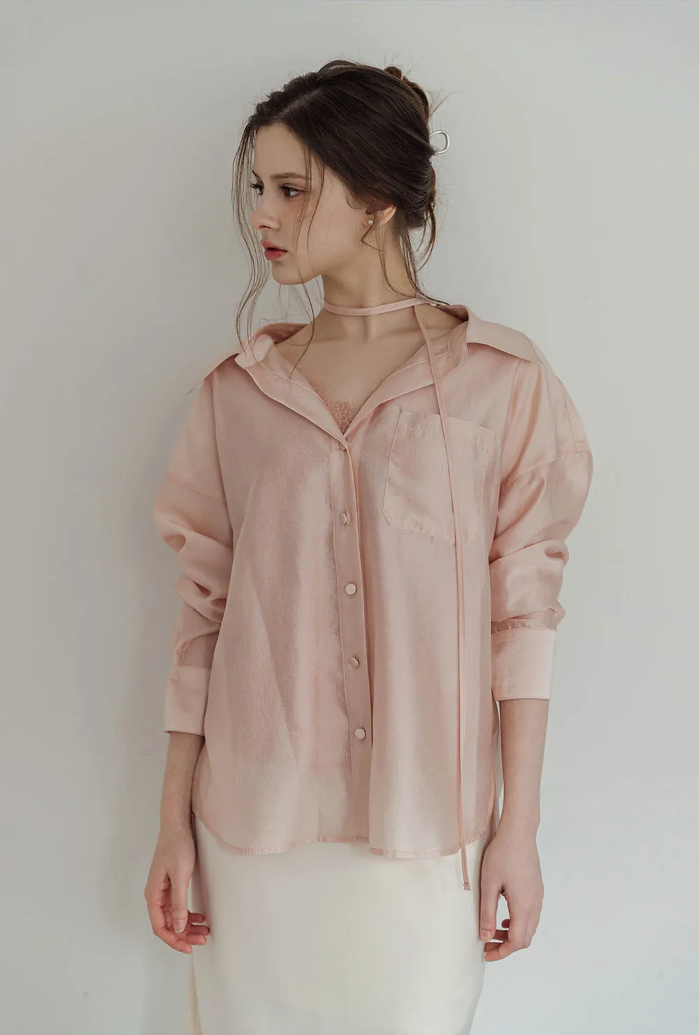 ソフトボタンカラーボクシールーズ長袖シャツストラップ付 | 詳細画像1