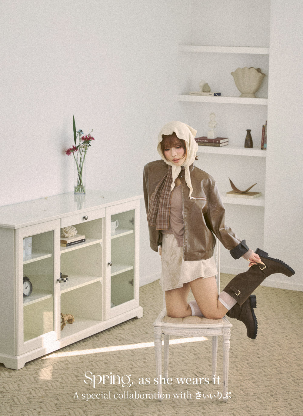 レザー調ラインフレアミニスカート | DHOLIC | 詳細画像11