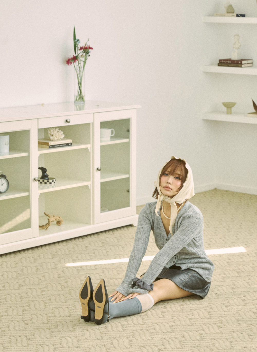 レザー調ラインフレアミニスカート | DHOLIC | 詳細画像24