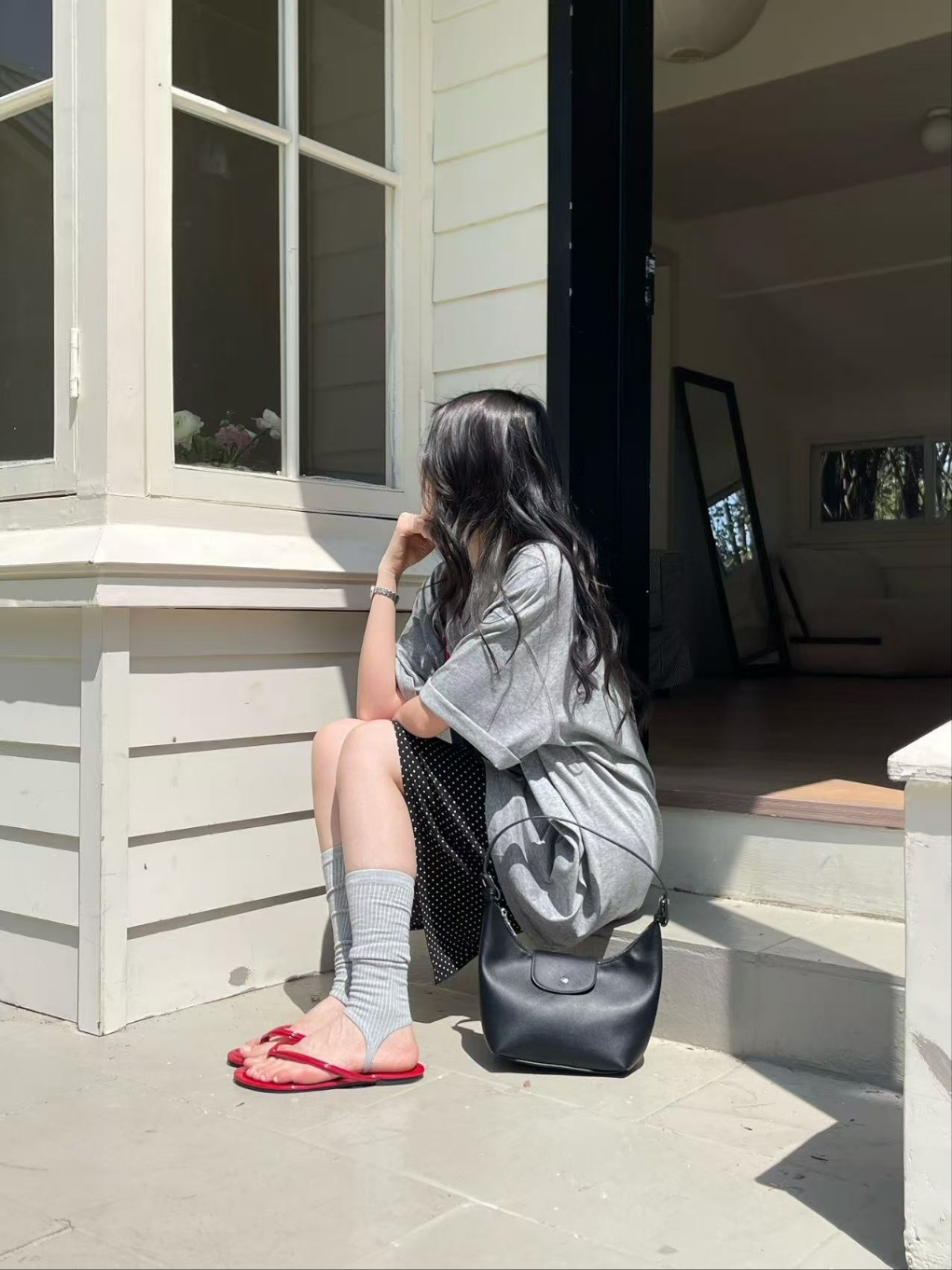 レザー調ジップアップスナップボタン無地トートバッグ | 詳細画像9