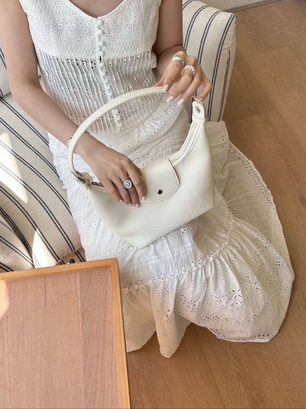 レザー調ジップアップスナップボタン無地トートバッグ | 詳細画像11