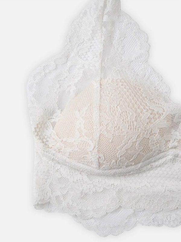 花柄レースVネックホルターネッククロップドスリムカシュクールアンバランス長袖ワイドネックレース無地ニットノースリーブアンサンブルカップ付 | 詳細画像11