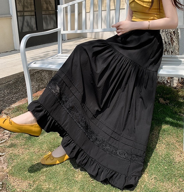 フリルティアードウエストゴムギャザーフレアAラインスカート | 詳細画像2