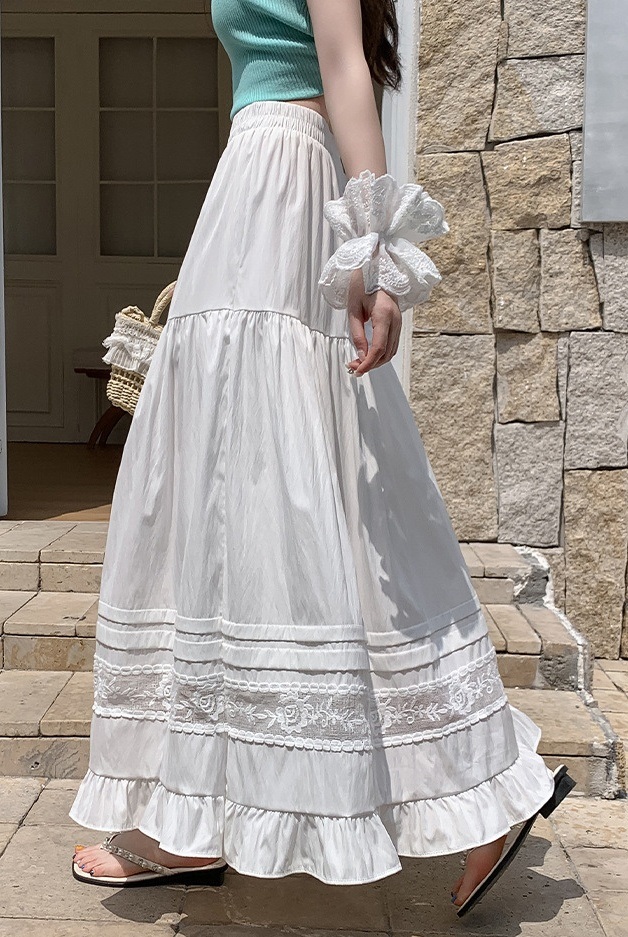 フリルティアードウエストゴムギャザーフレアAラインスカート | 詳細画像7