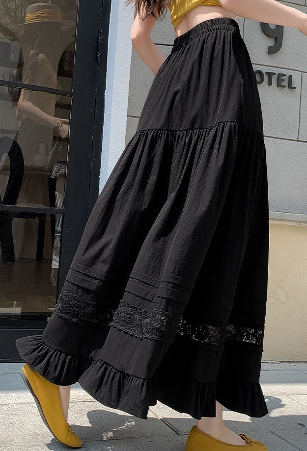 フリルティアードウエストゴムギャザーフレアAラインスカート | 詳細画像3