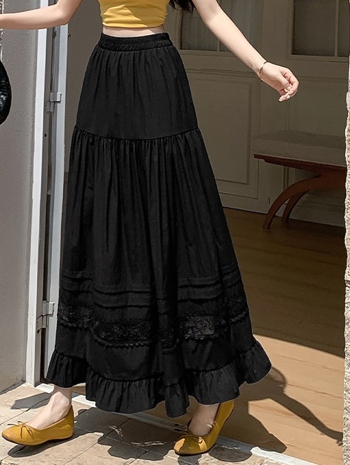 フリルティアードウエストゴムギャザーフレアAラインスカート | 詳細画像5