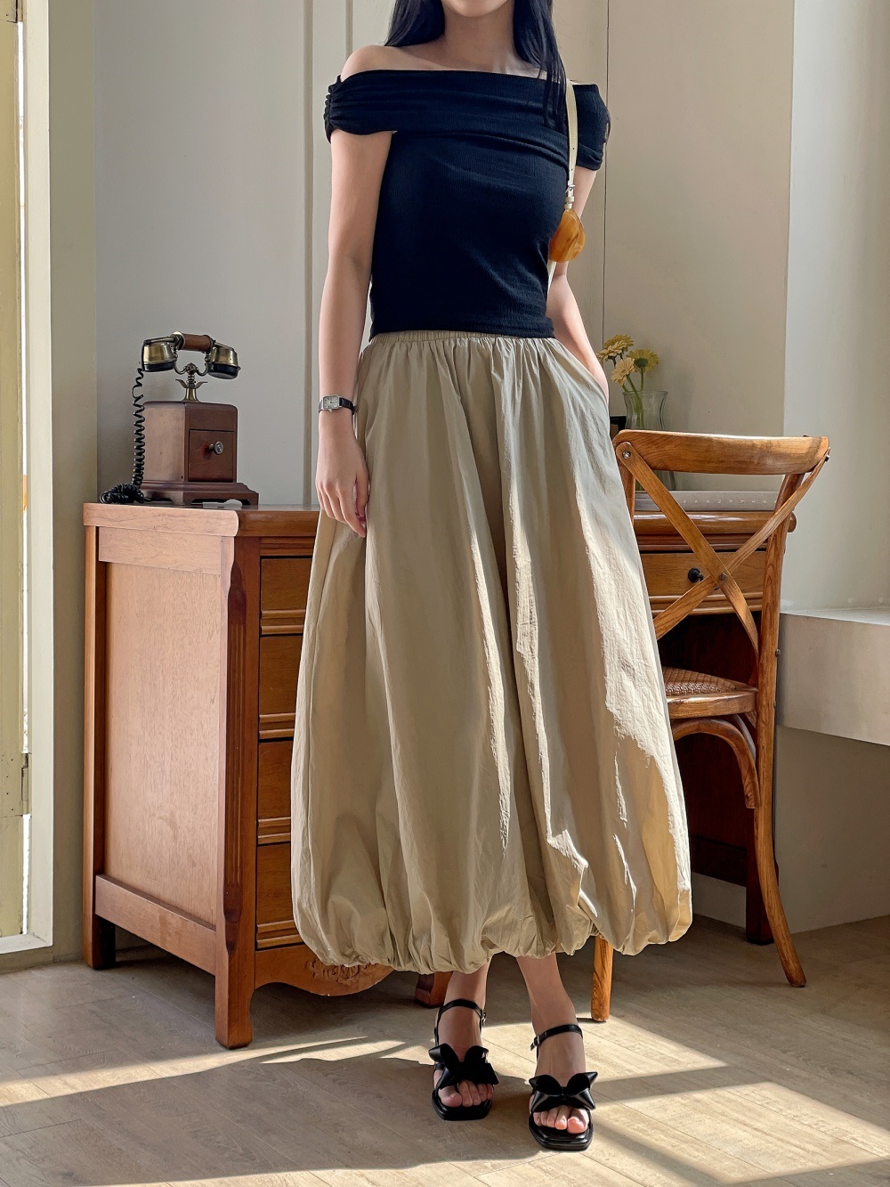 ウエストゴムロングルーズスカート | 詳細画像6