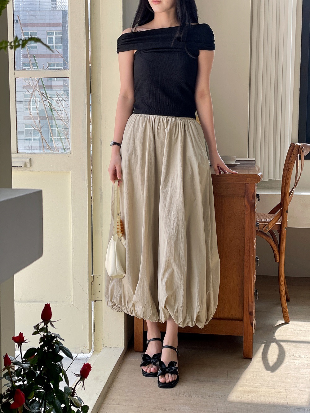 ウエストゴムロングルーズスカート | 詳細画像12