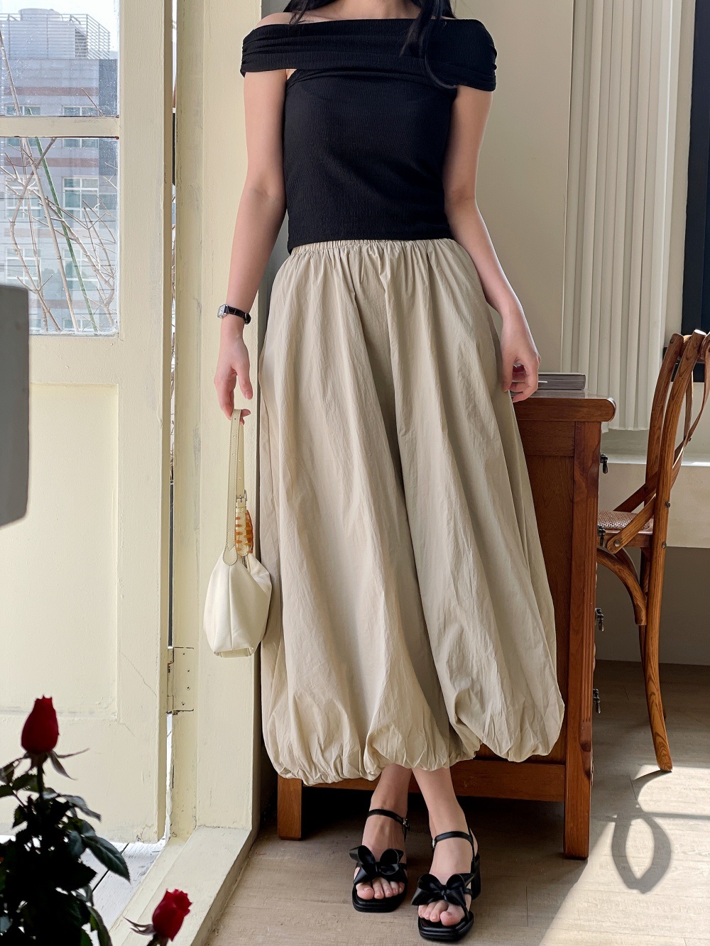 ウエストゴムロングルーズスカート | 詳細画像13