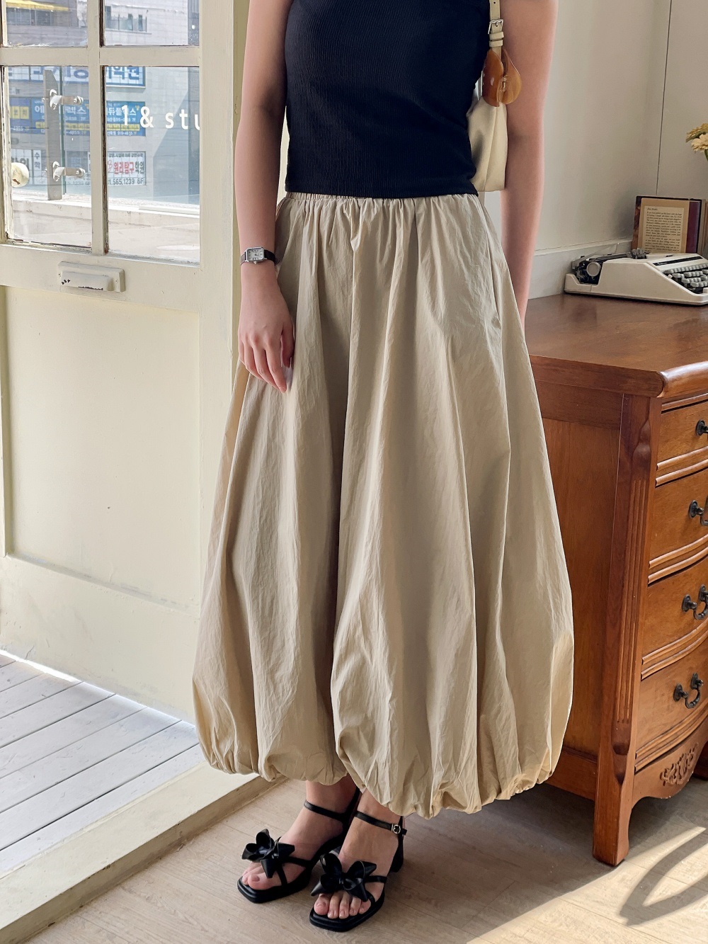 ウエストゴムロングルーズスカート | 詳細画像15