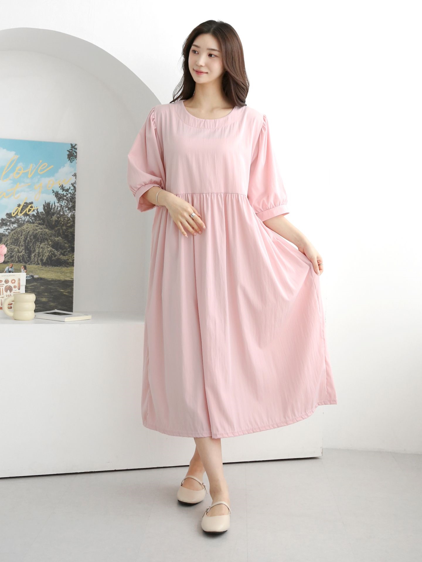 ラウンドネックロングワンピース | 詳細画像3