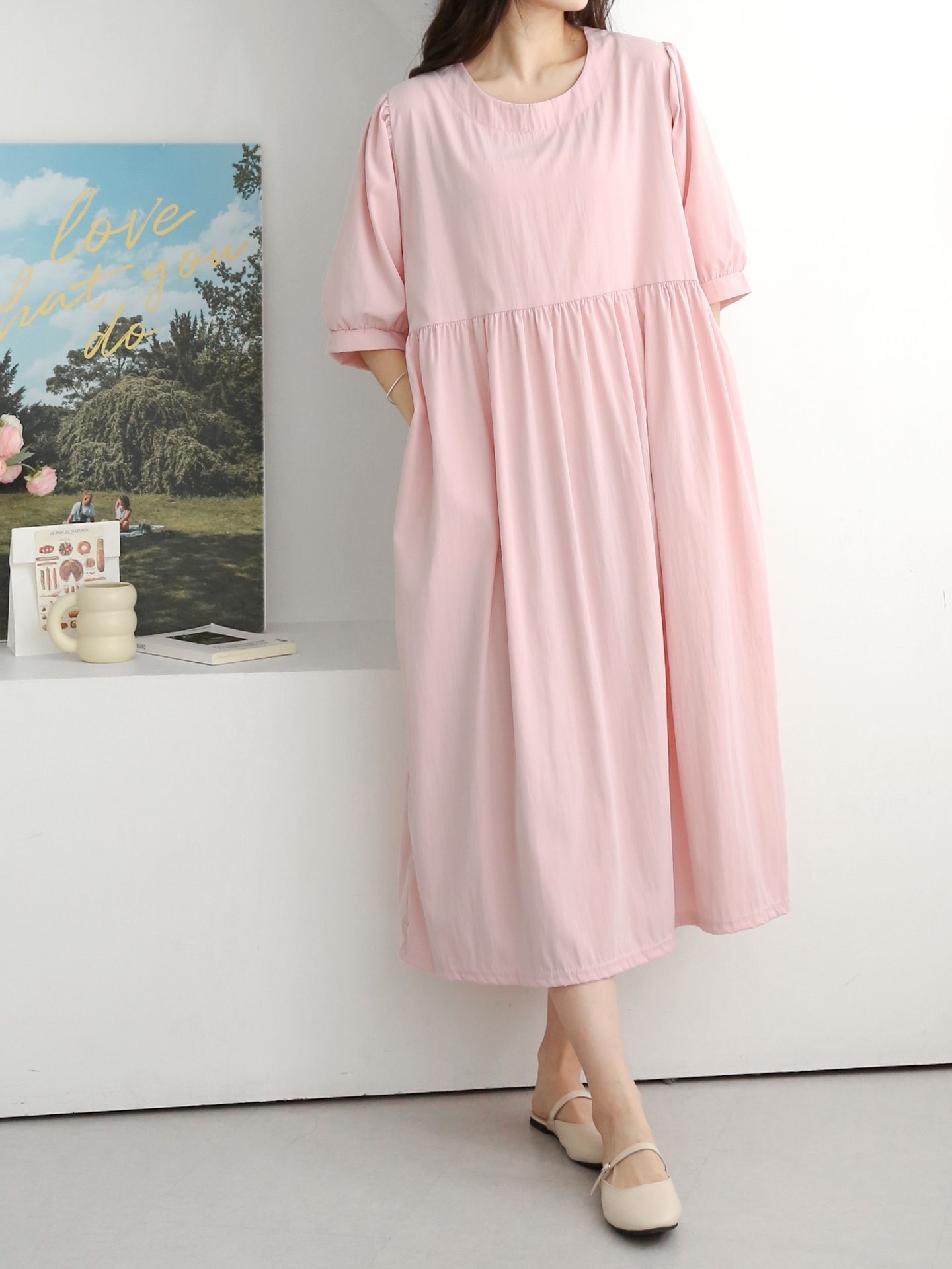 ラウンドネックロングワンピース | 詳細画像5