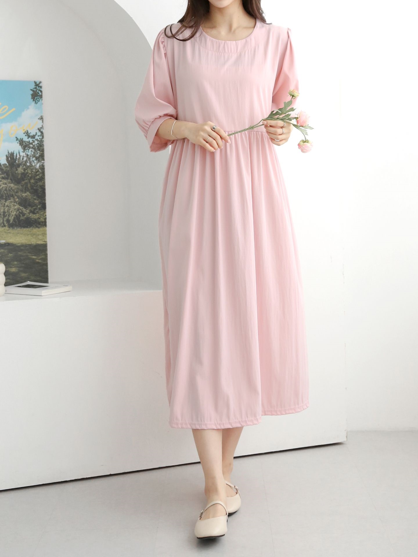 ラウンドネックロングワンピース | 詳細画像14