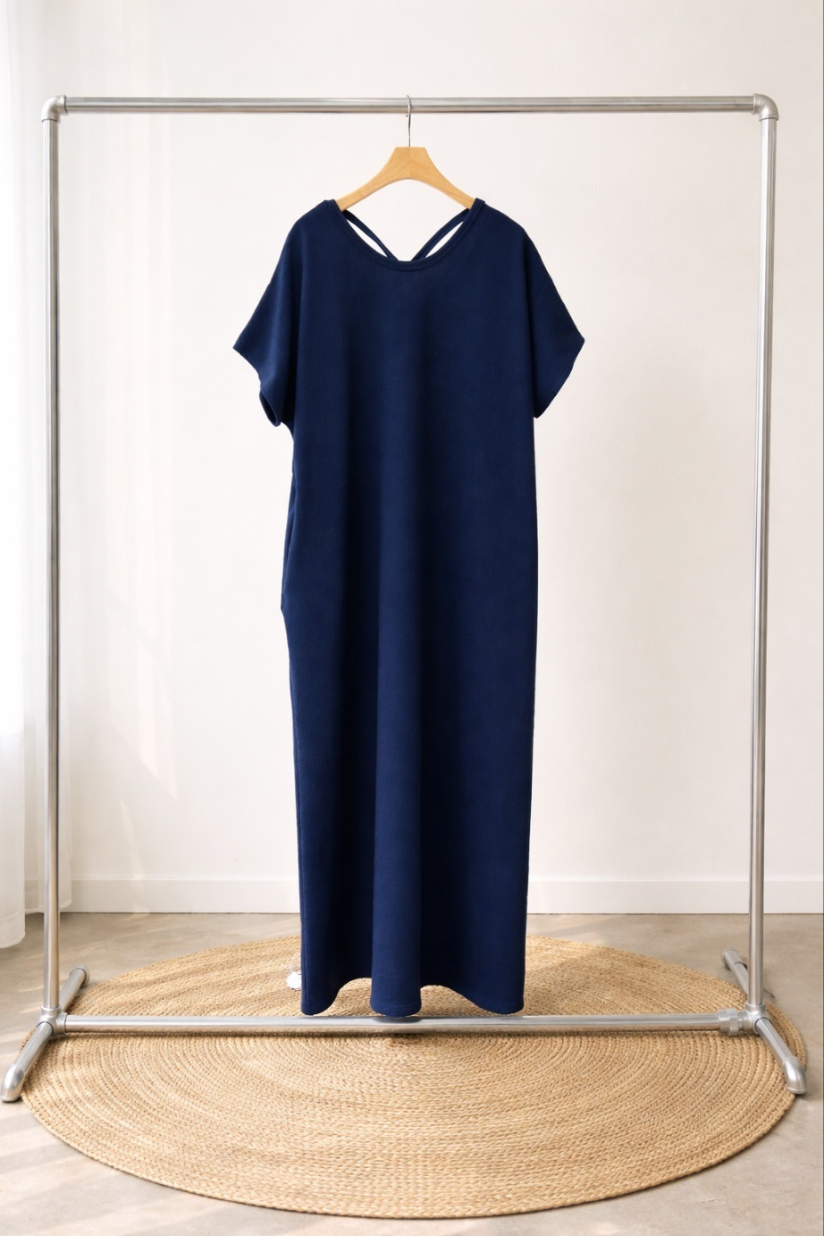 ラウンドネックマキシロング半袖ワンピース | 詳細画像16