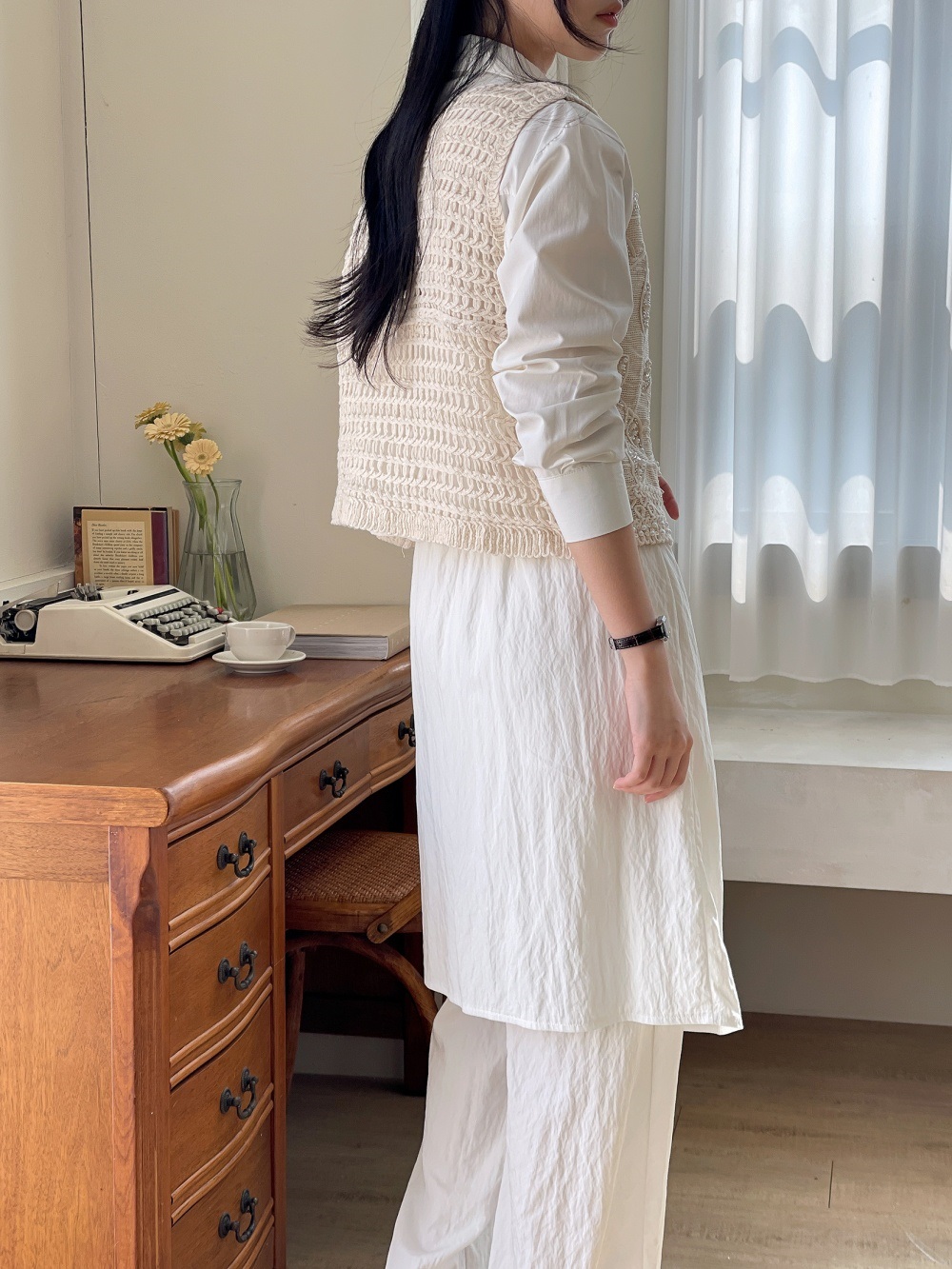 レースエコパールボタンVネックビスチェ | 詳細画像17