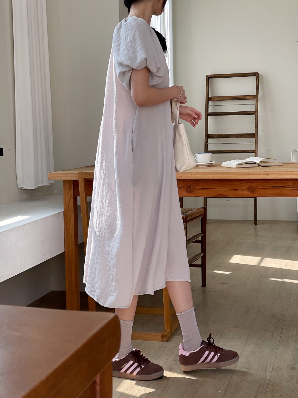 オフショルダーポケットバルーンロング半袖ワンピースストラップ付 | 詳細画像9