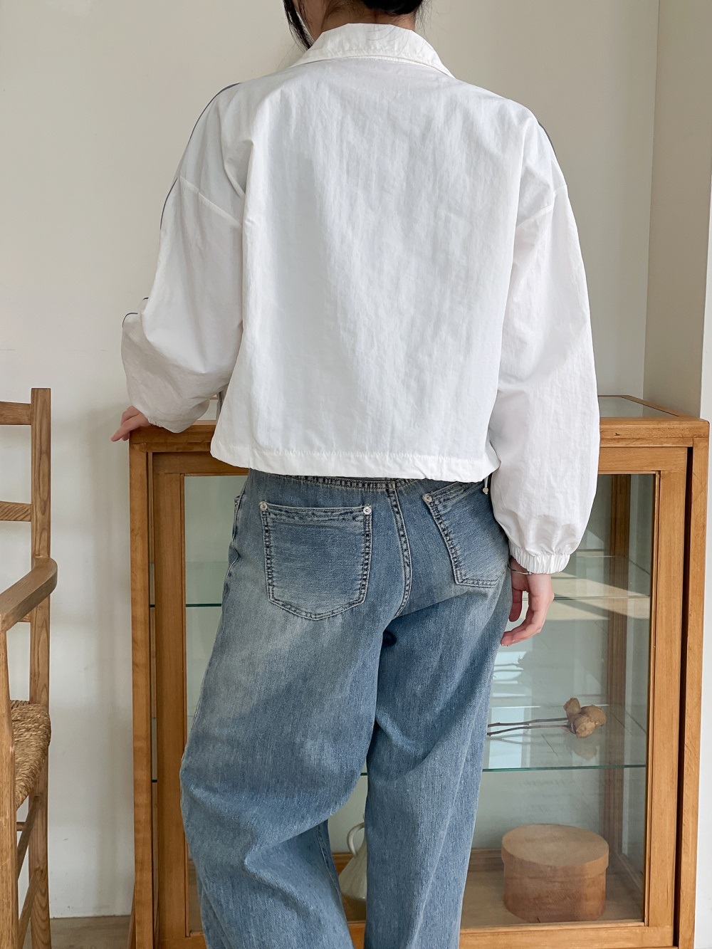 ジップアップハイネックポケットラインドローコードジャンパー | 詳細画像5