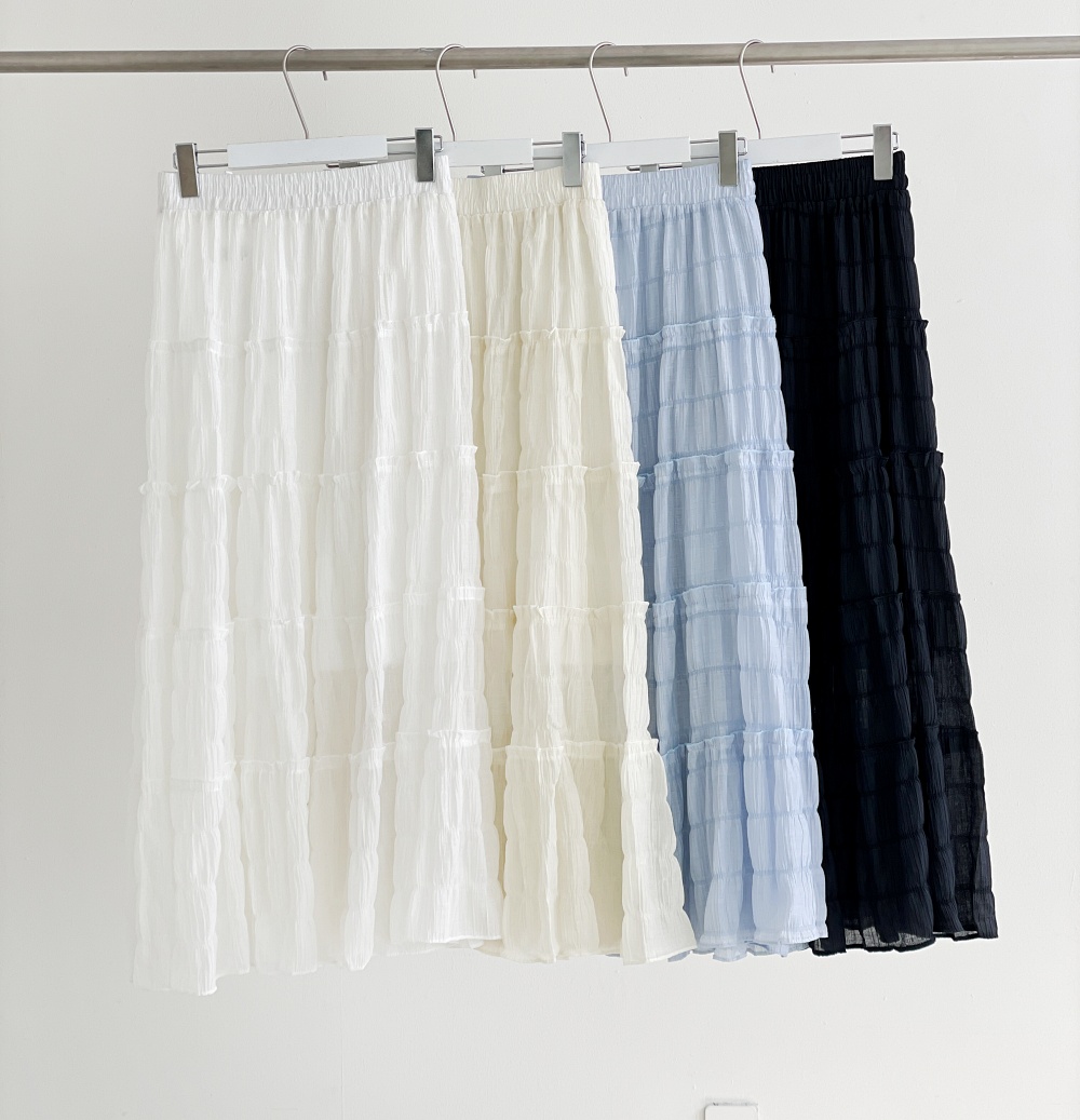 フリルリンクルティアードウエストゴムロングスカート | 詳細画像17