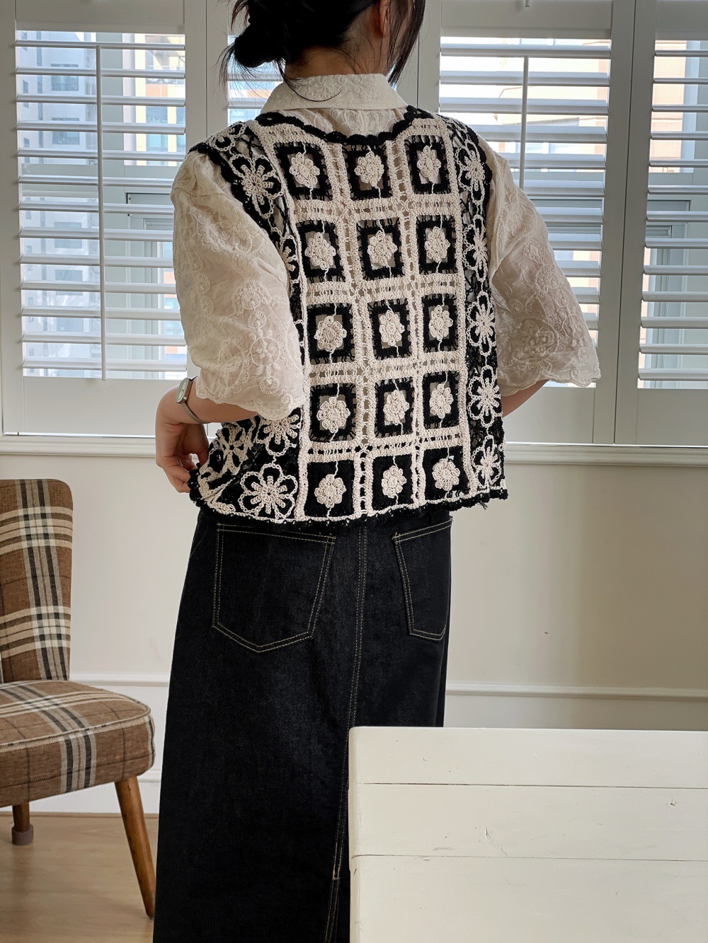 ニットコットンリボン花柄ビスチェ | 詳細画像9