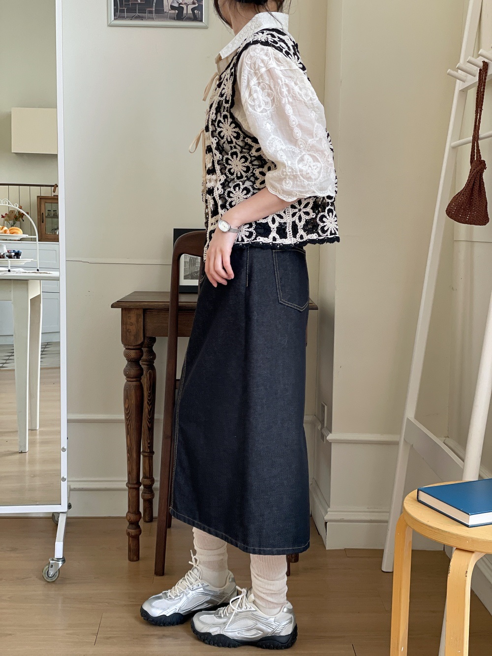 ニットコットンリボン花柄ビスチェ | 詳細画像11