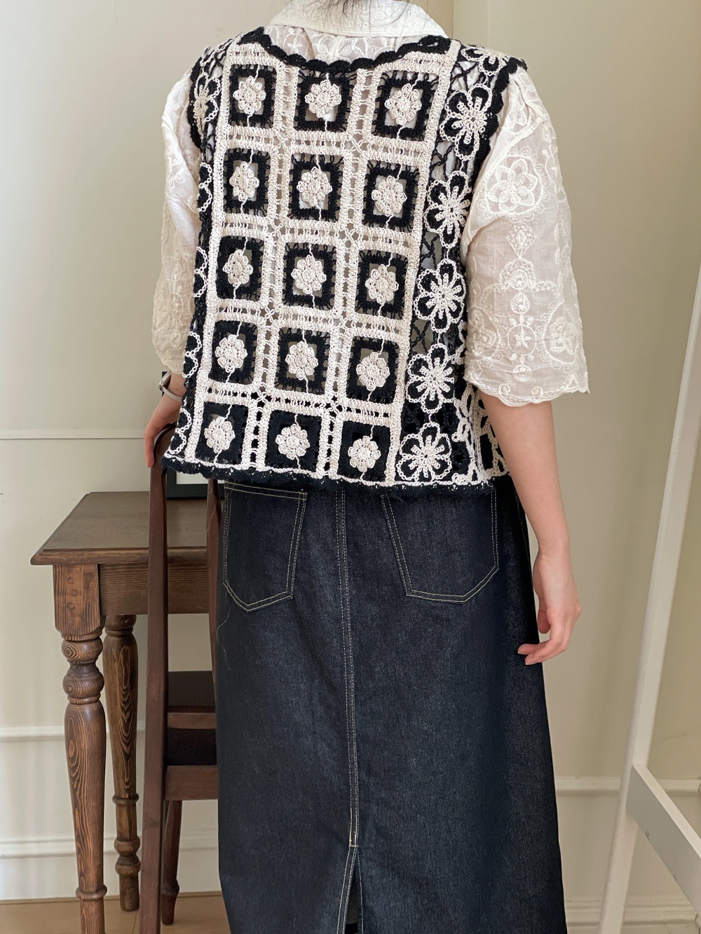 ニットコットンリボン花柄ビスチェ | 詳細画像16