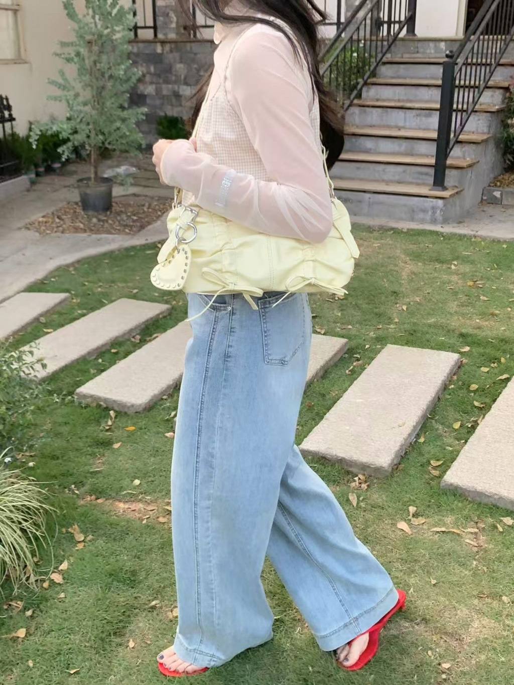 レザー調ギャザーショルダーバッグ | 詳細画像6