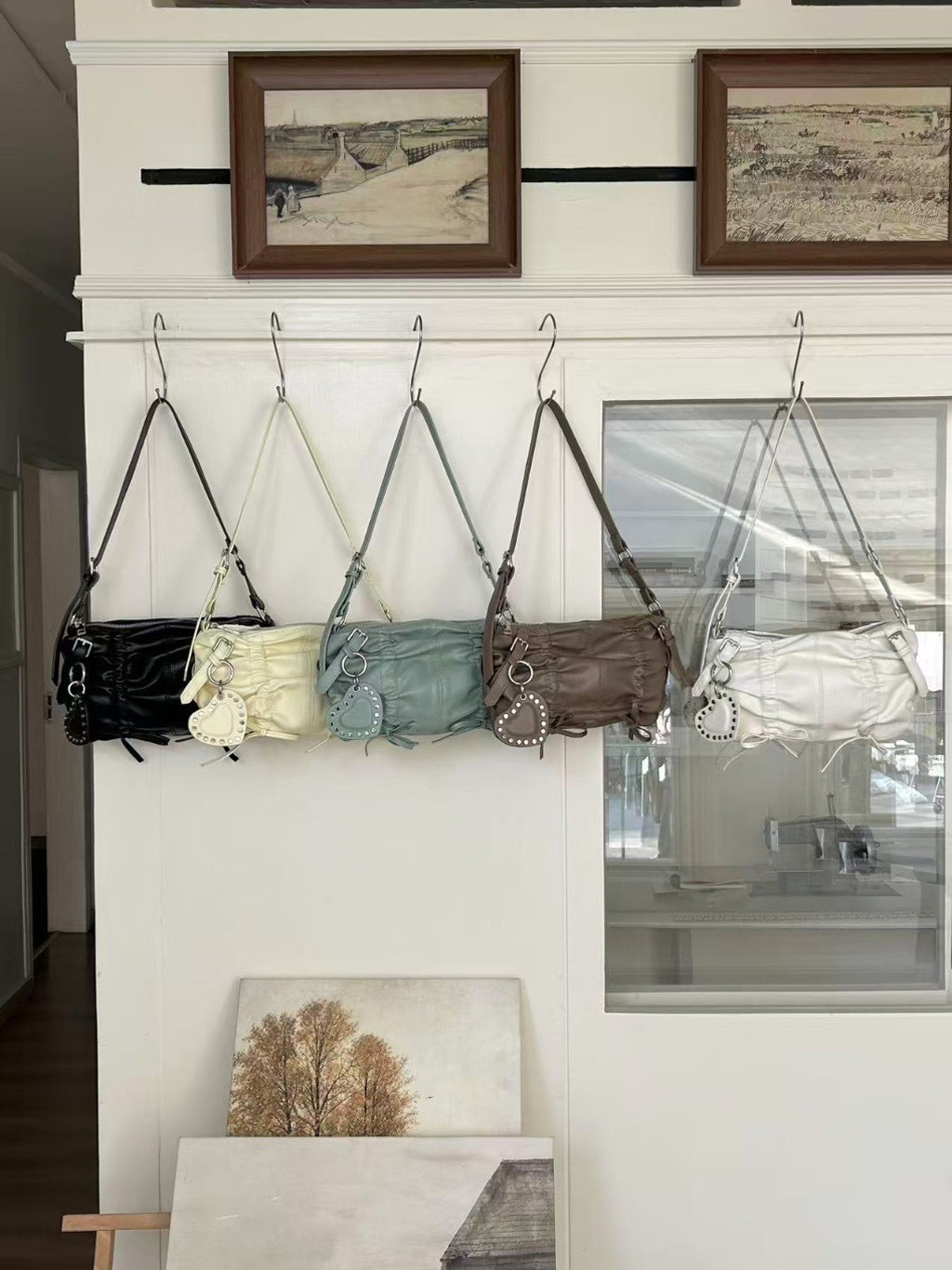 レザー調ギャザーショルダーバッグ | 詳細画像17