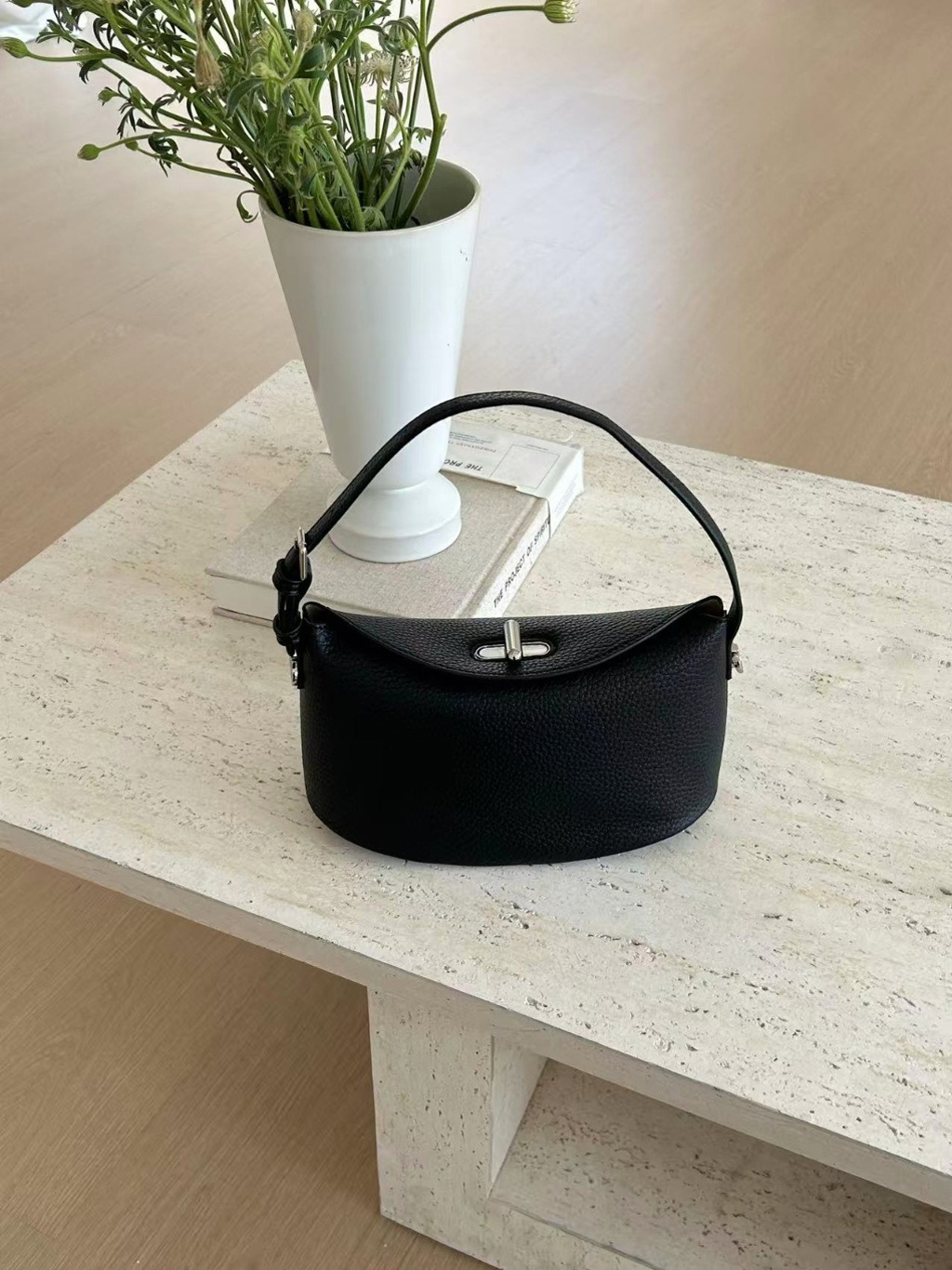 レザー調Hラインショルダーバッグポーチ付 | 詳細画像15