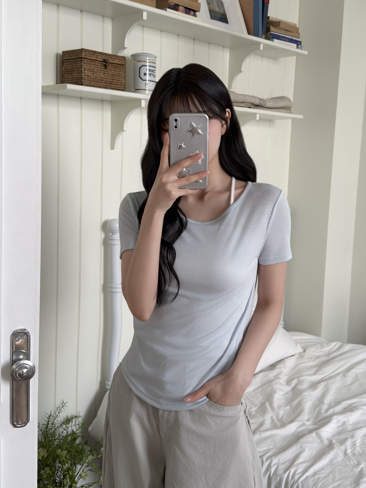 Uネック半袖無地Tシャツ | 詳細画像12