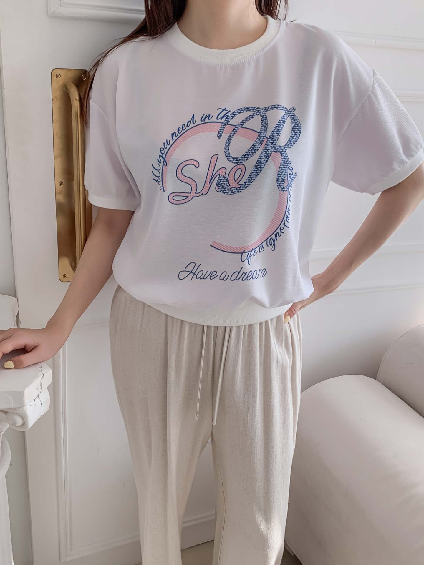 ラウンドネック半袖プリントスウェット | 詳細画像4