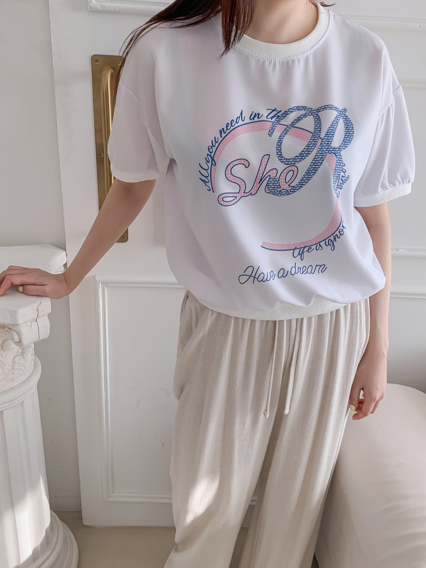 ラウンドネック半袖プリントスウェット | 詳細画像5