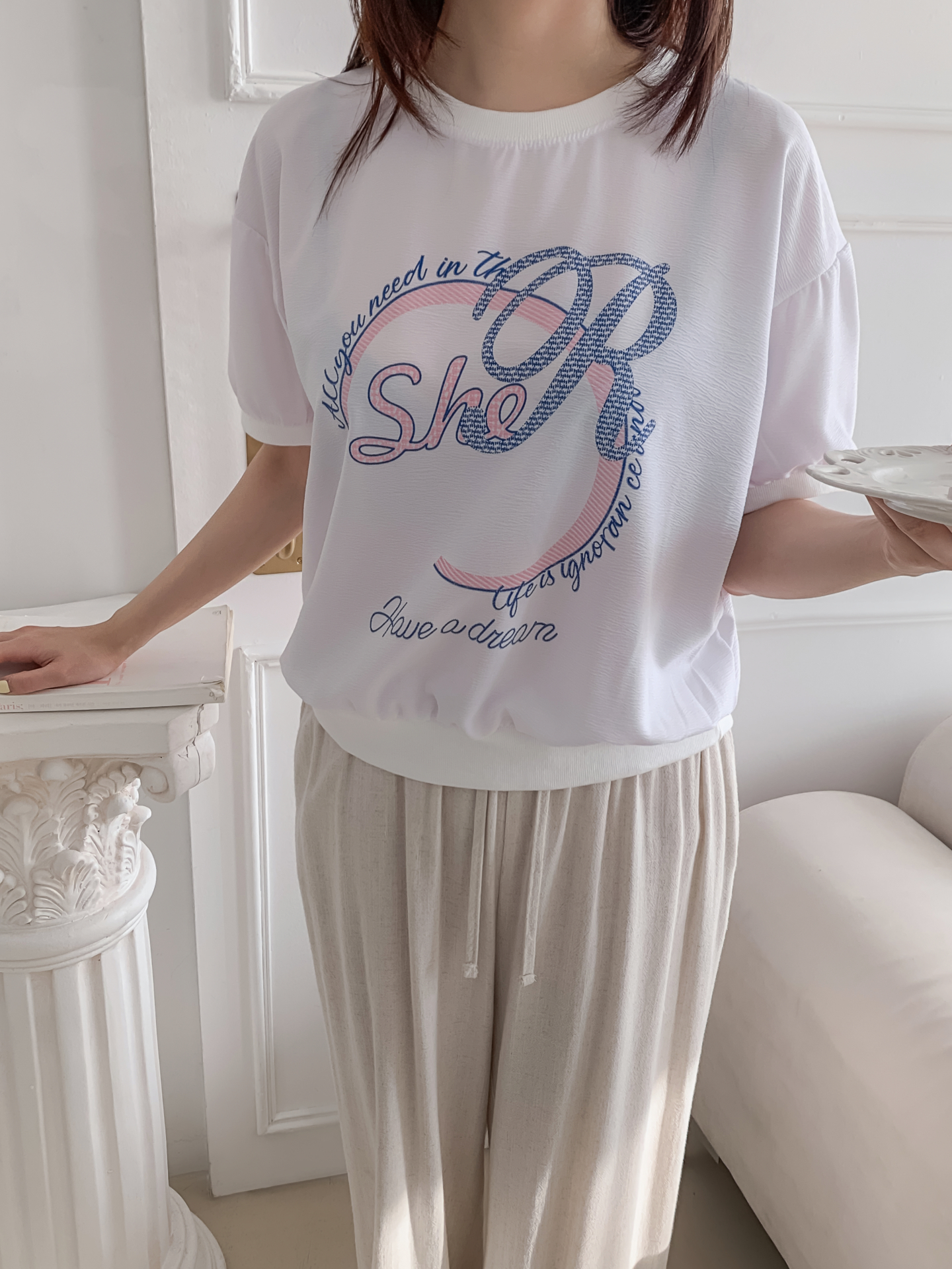 ラウンドネック半袖プリントスウェット | 詳細画像13