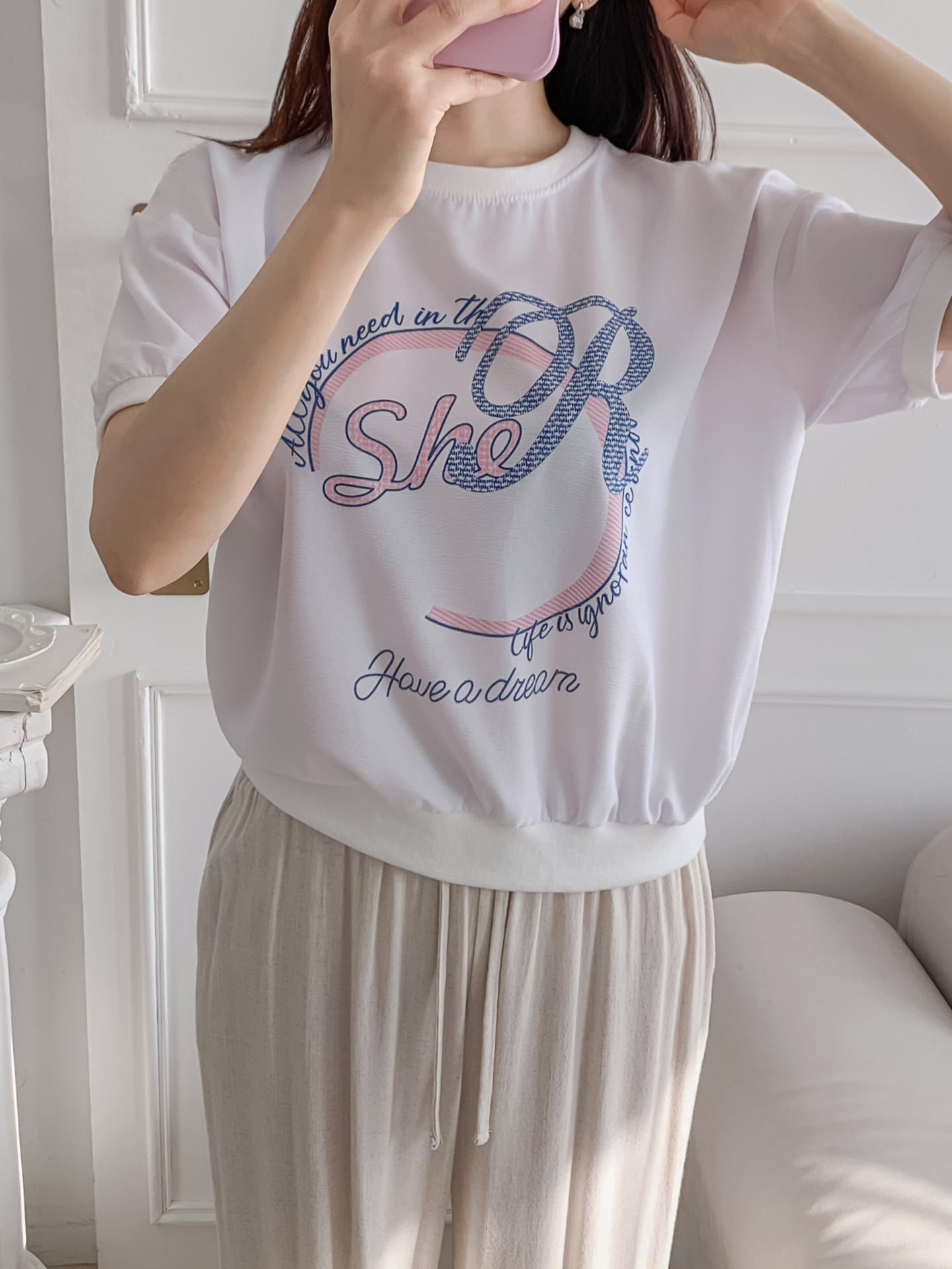 ラウンドネック半袖プリントスウェット | 詳細画像16