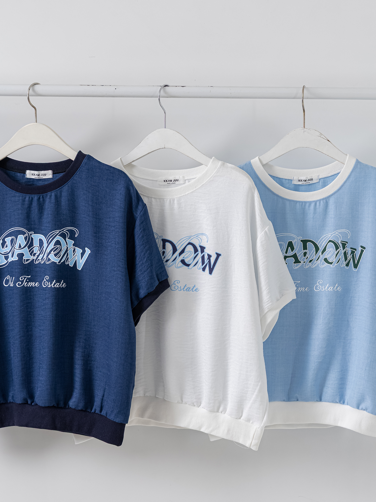 ラウンドネック半袖レタリング配色スウェット | 詳細画像3