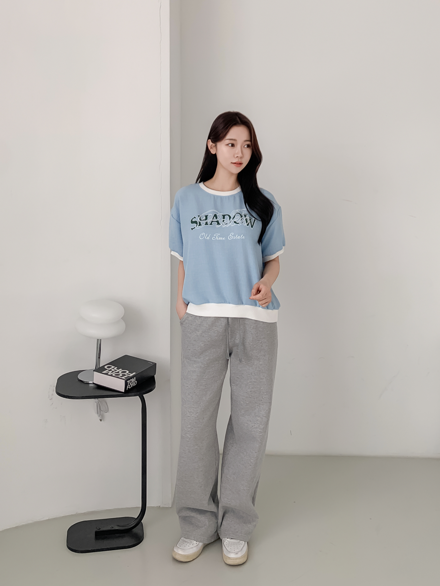 ラウンドネック半袖レタリング配色スウェット | 詳細画像4