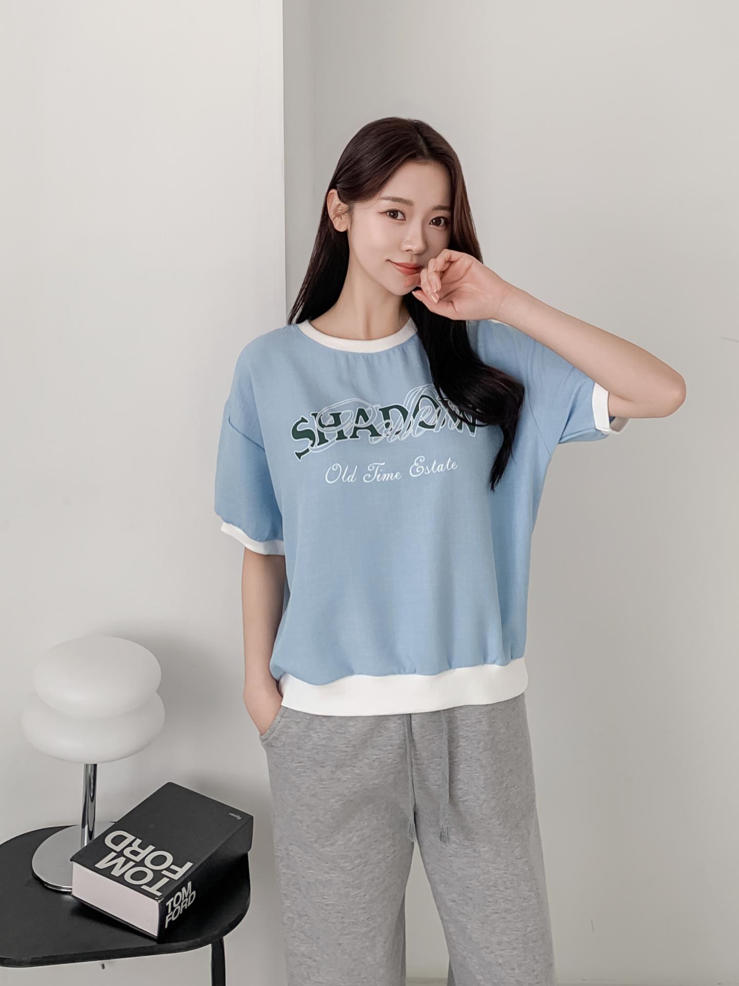 ラウンドネック半袖レタリング配色スウェット | 詳細画像5