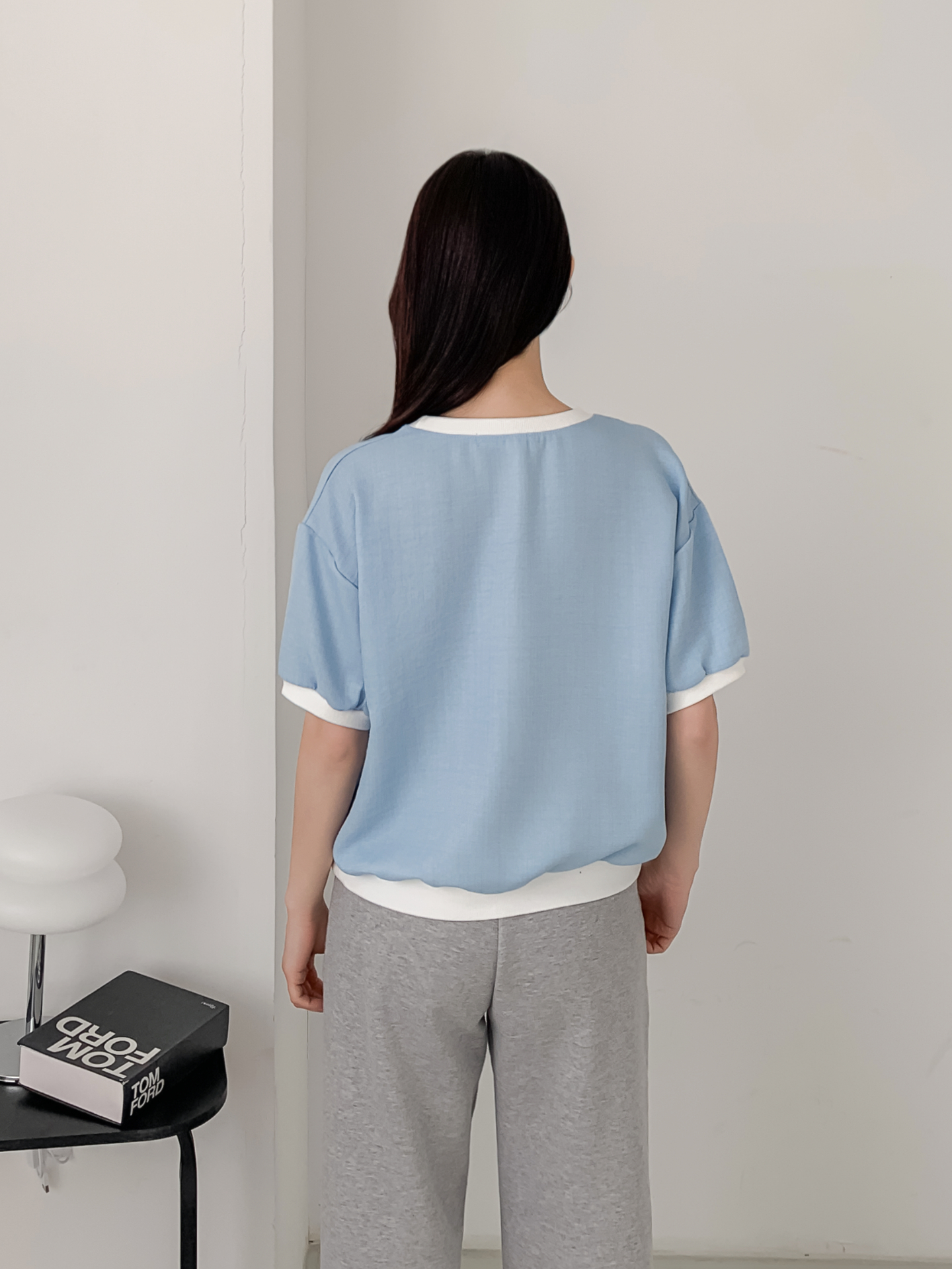 ラウンドネック半袖レタリング配色スウェット | 詳細画像7