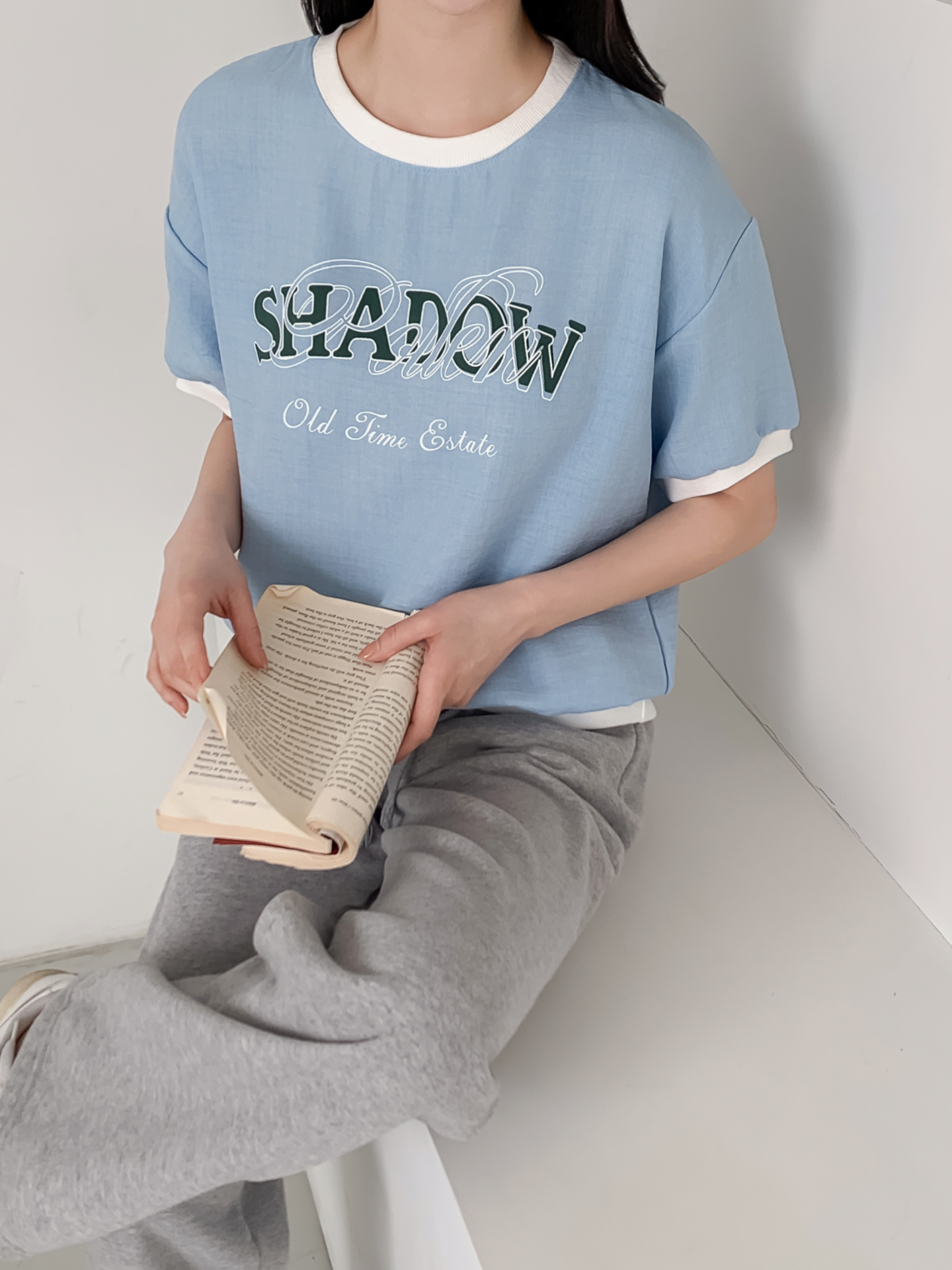 ラウンドネック半袖レタリング配色スウェット | 詳細画像10