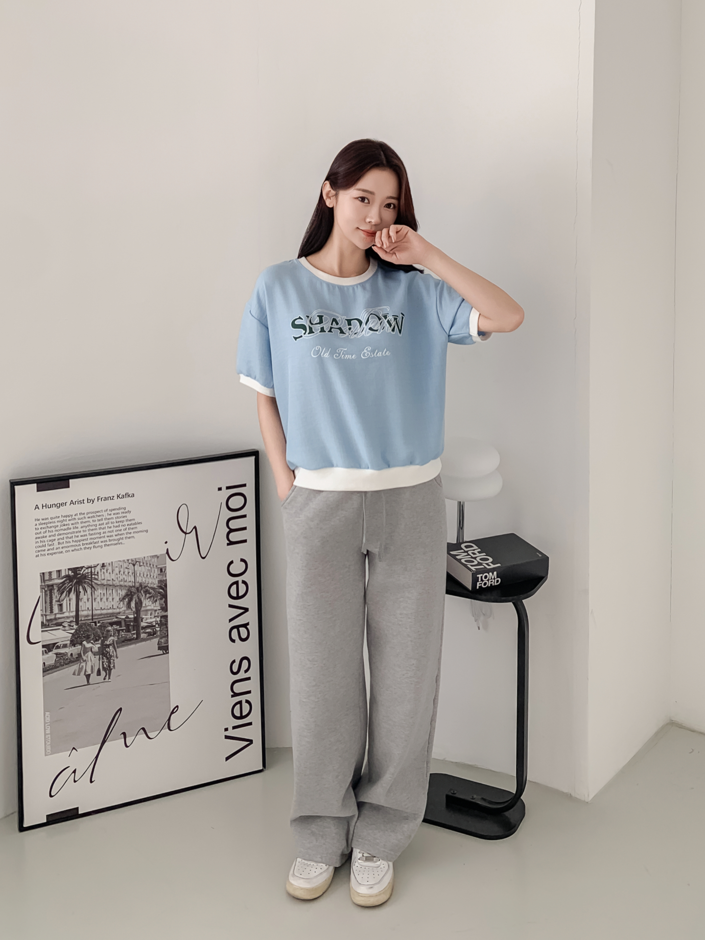 ラウンドネック半袖レタリング配色スウェット | 詳細画像11