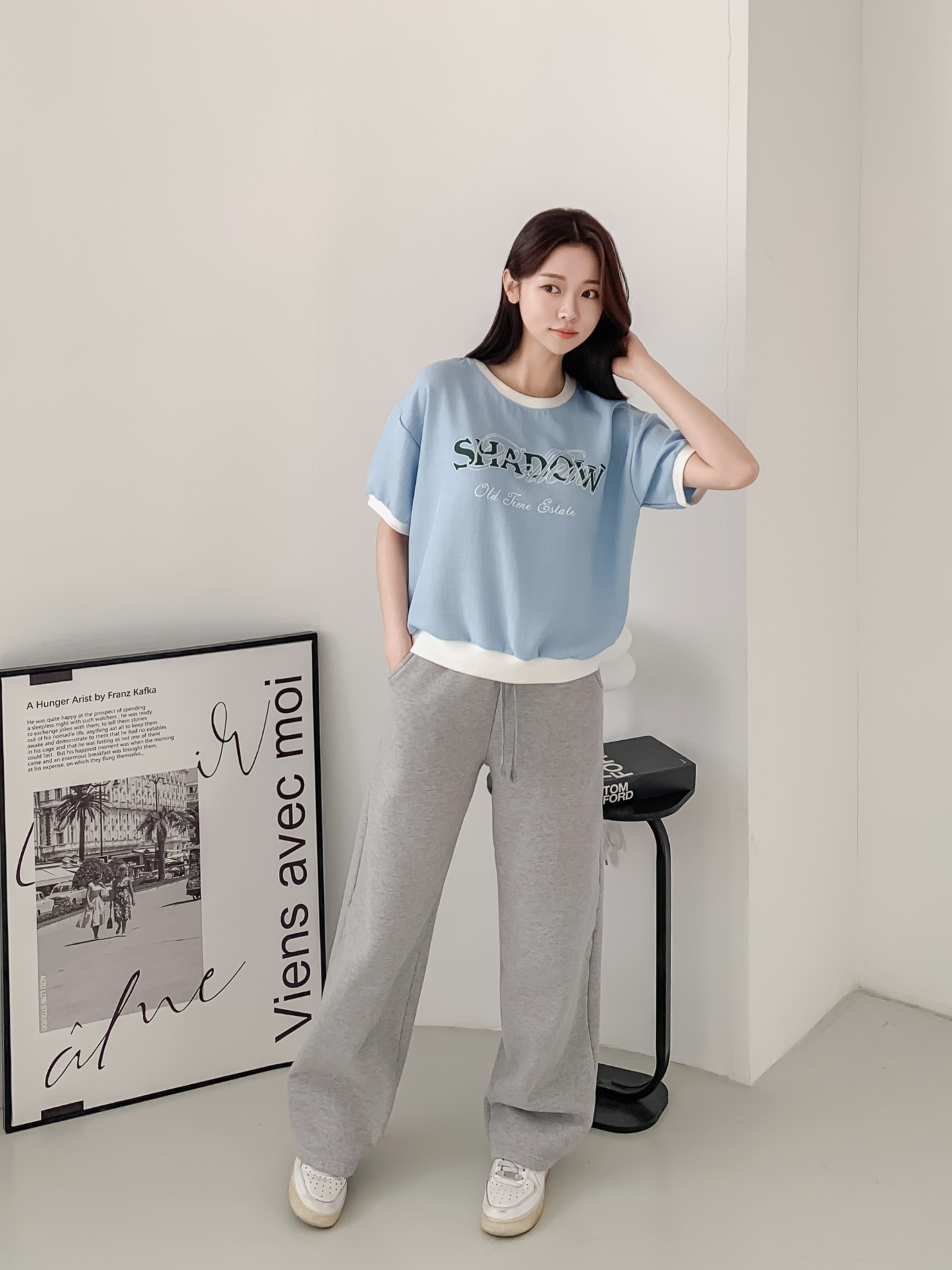 ラウンドネック半袖レタリング配色スウェット | 詳細画像13