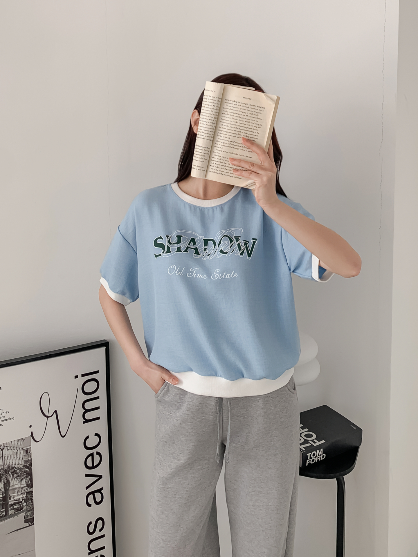 ラウンドネック半袖レタリング配色スウェット | 詳細画像14