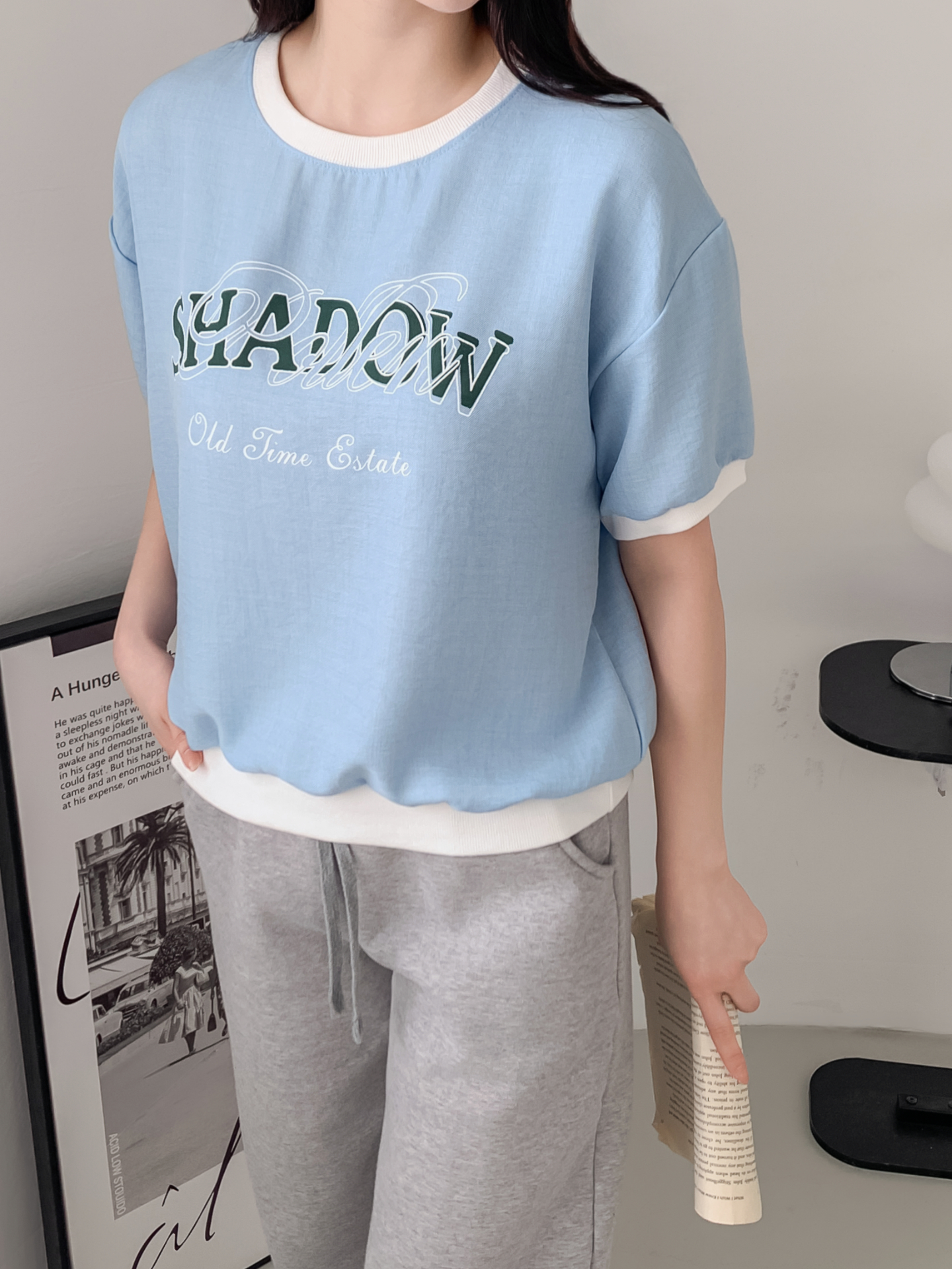 ラウンドネック半袖レタリング配色スウェット | 詳細画像15