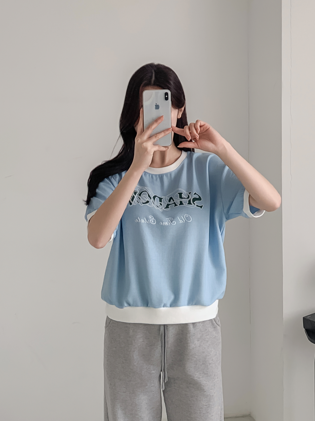 ラウンドネック半袖レタリング配色スウェット | 詳細画像16