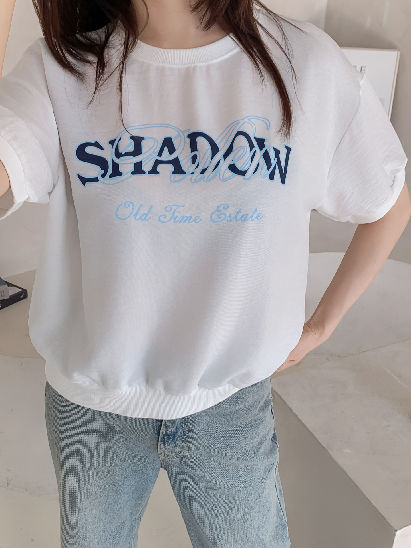 ラウンドネック半袖レタリング配色スウェット | 詳細画像26